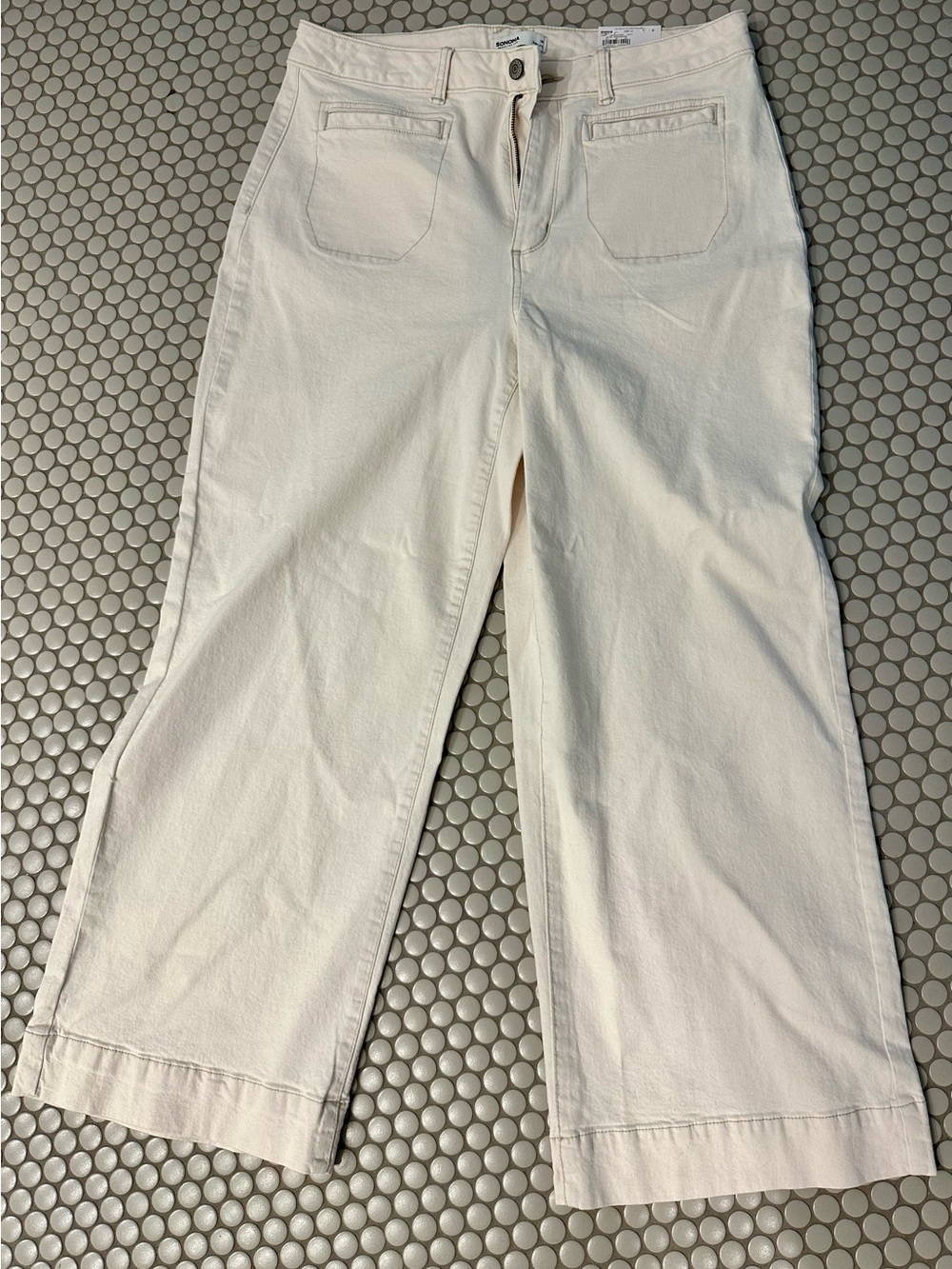 Sonoma Cream Wide-Leg Jeans